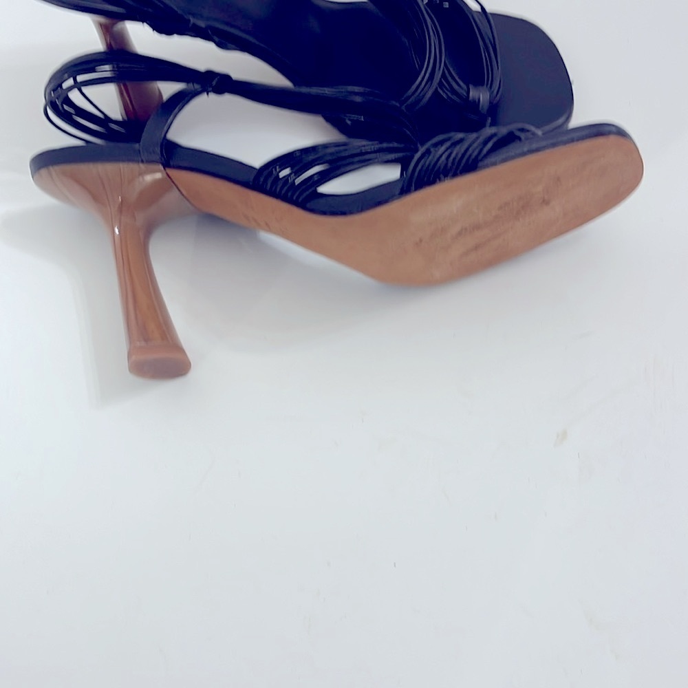 Vince Black Leather Strappy Women's 3.5 Inch Heels Size 9 (40) - Picture 9 of 13